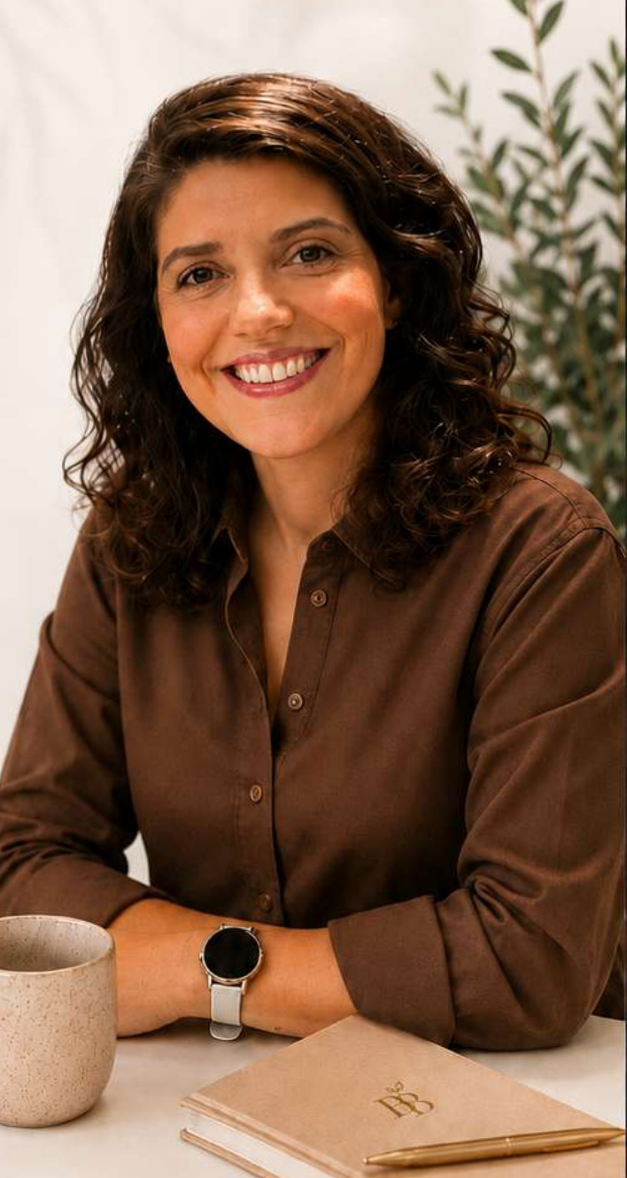 Bárbara Barcelos em seu espaço de atendimento
